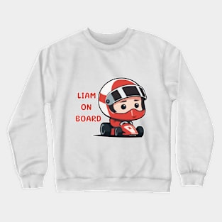 Adorable Racer with 'Oliver on Board' Crewneck Sweatshirt